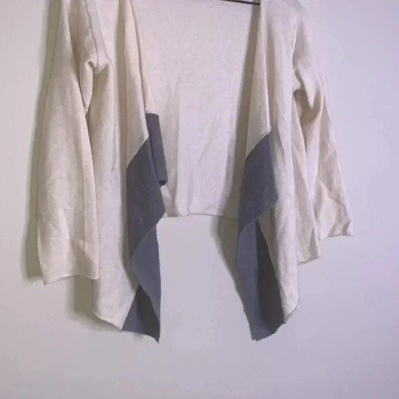 Diane Von Furstenberg Xanna Wool Cashmere Ivory Gray Open Cardigan Size 0P - Picture 3 of 7